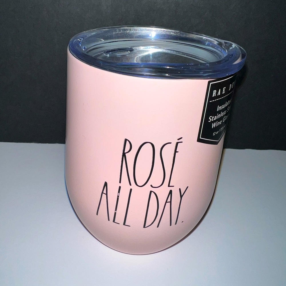 Rae Dunn Pink Wine Glass